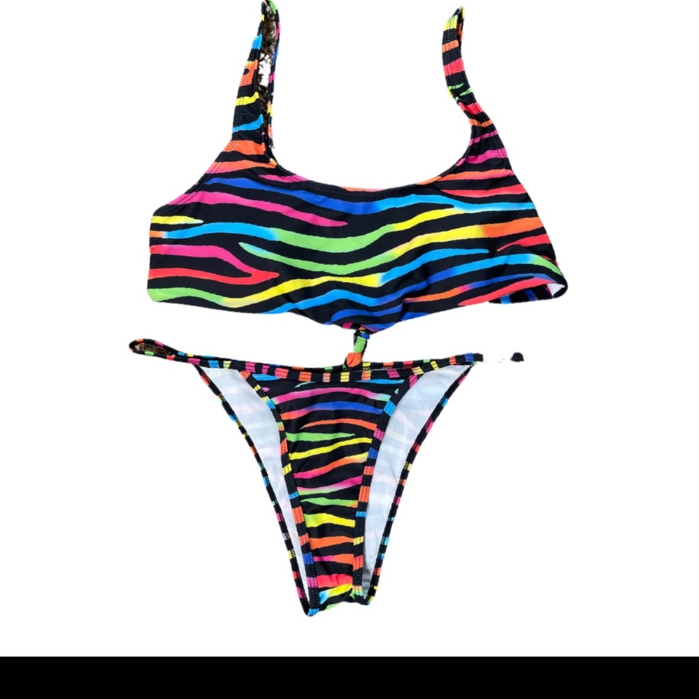 Colorful Striped Swim Set